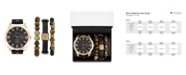 American Exchange Men's Black/Gold Analog Quartz Watch And Holiday Stackable Gift Set